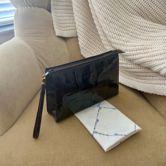 VTG Auth. TITTI DELL' ACQUA by MAXIMA Genuine Alligator Wristlet Clutch Bag - Picture 3 of 9